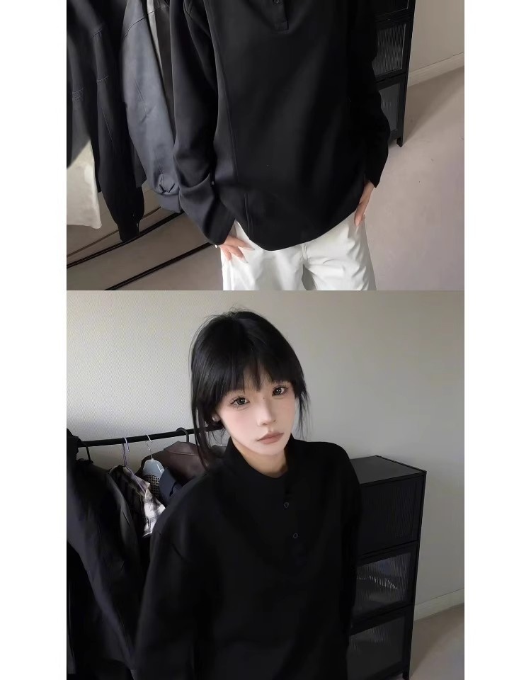 boy Boy White Gray Henry Regular Shoulder Long Sleeve T-Shirt For Men Autumn American Style Deconstructed Patchwork Heavyweight_voghion.com