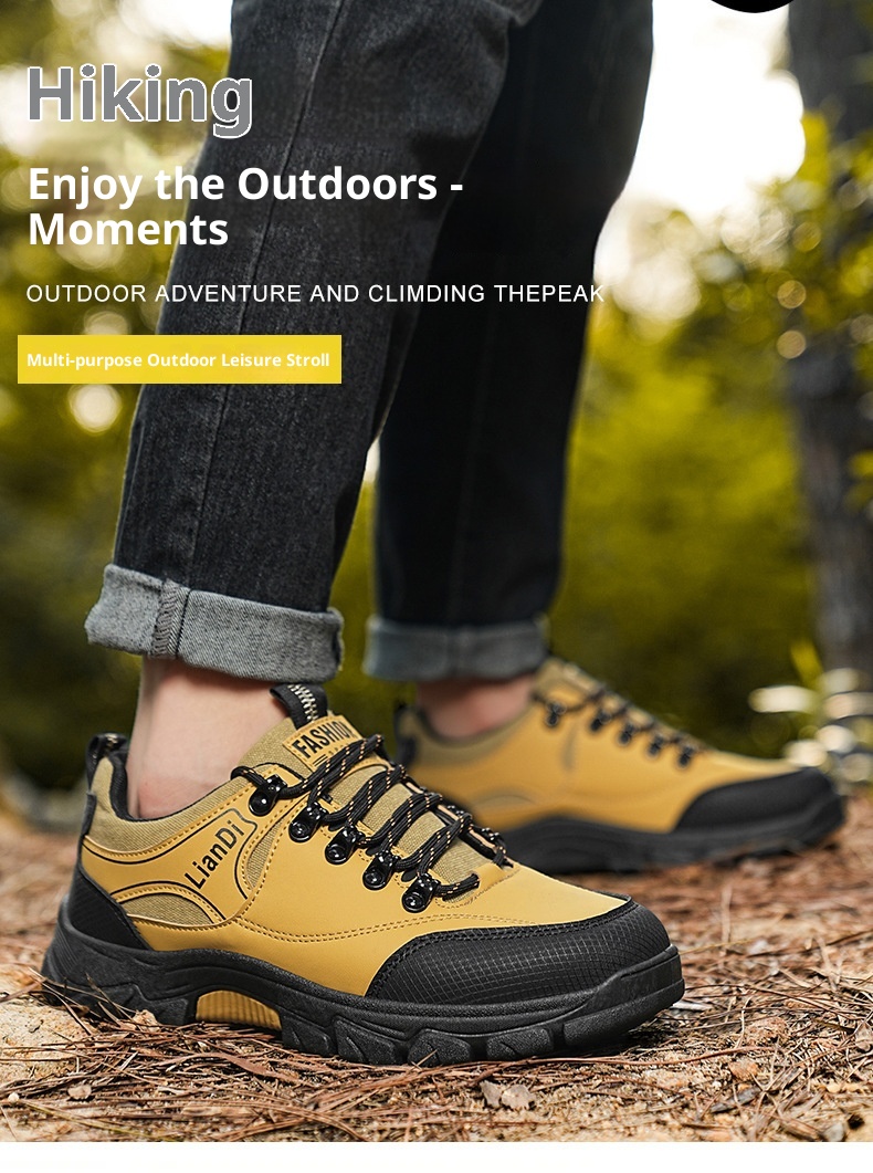 ShoeGlobe Safety 2024 Winter New Outdoor Hiking Non-Slip Trendy Men's Casual Thick-Soled Retro Work Shoes_voghion.com