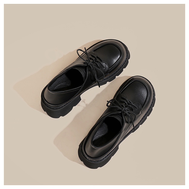 Scarpe da donna in pelle piccole taglie forti 41-43, mocassini con suola spessa, primavera autunno 2024, neri, con tacco alto e spesso, alla moda_voghion.com