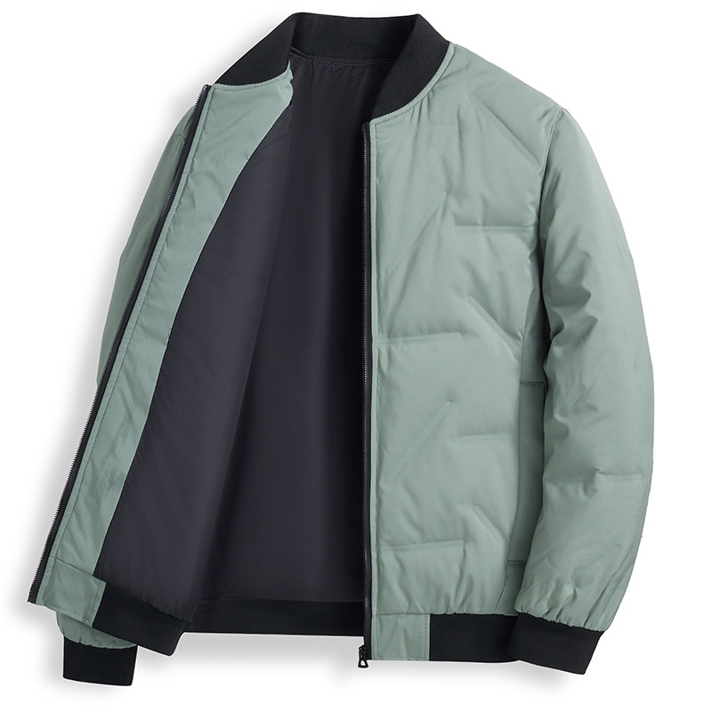 boy Business Men's Warm 2023 Autumn Winter Short Thickened Slim Fit Duck Down Baseball Jacket Coat For Men_voghion.com