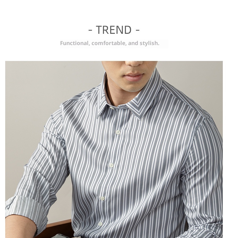 ForMen Urban Light Austrian Lenzing Modal Striped Shirt Men's High-end Business Silky Formal Wear Non-iron_voghion.com