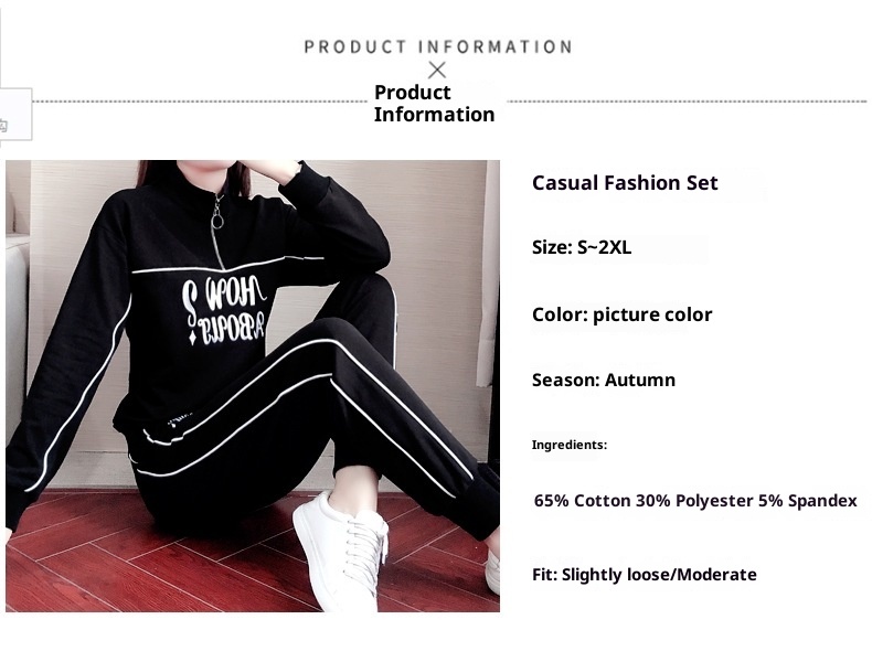 001 Plus Size Clothing 2025 Casual Sports Women's Autumn New Fashion White Sweatshirt Two-Piece Set_voghion.com