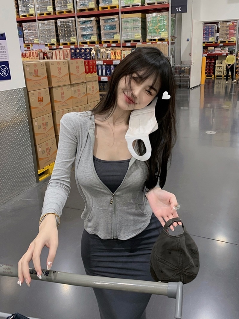 GraceChic Sexy Trägerkleid in Übergröße für Damen, Herbstmode, leicht fülligere Figur, einzigartiges Design, figurbetontes Kleid, europäischer Stil_voghion.com