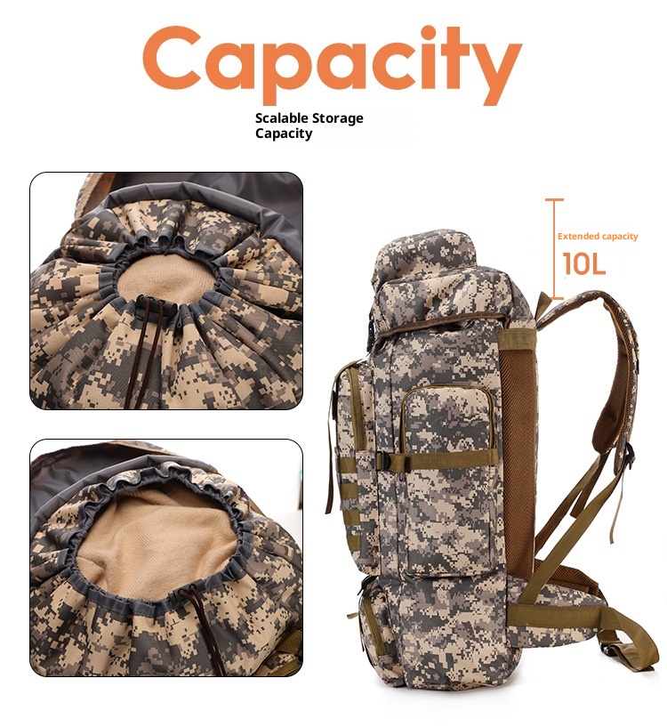 ActiveGo New 80L Tactical Camouflage Outdoor Hiking Large Capacity Waterproof Mountaineering Backpack Men Camping Travel Bag_voghion.com