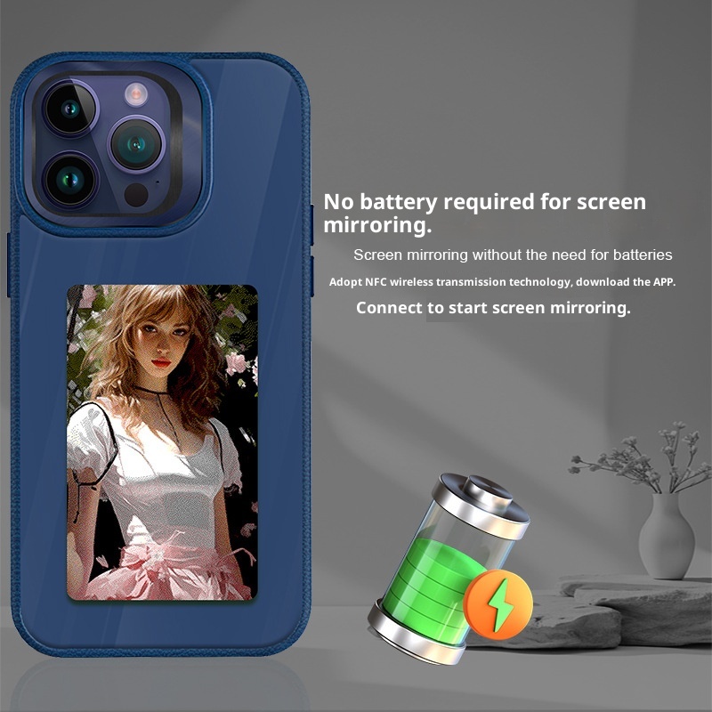 TechGlobe Vierfarben-Tinte, kompatibel mit iPhone 16 Standglas, 15 Pro Max Bildschirmprojektions-Handyhülle_voghion.com