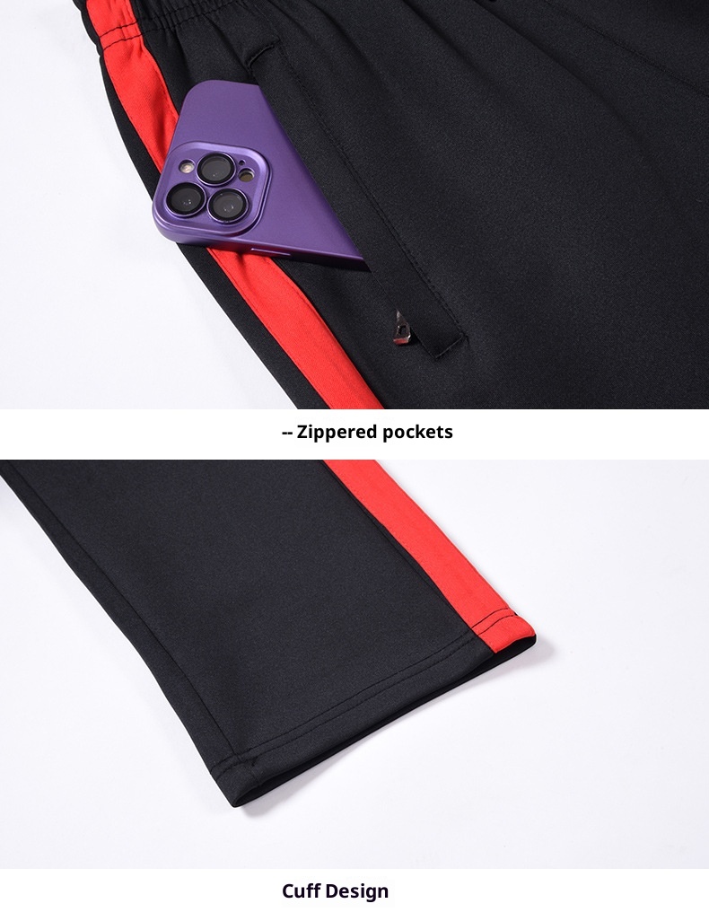 001 Cross-Border Casual Men Outdoor Sports Spring Autumn Sweatshirt Jacket School Group Uniform Two-Piece Set_voghion.com