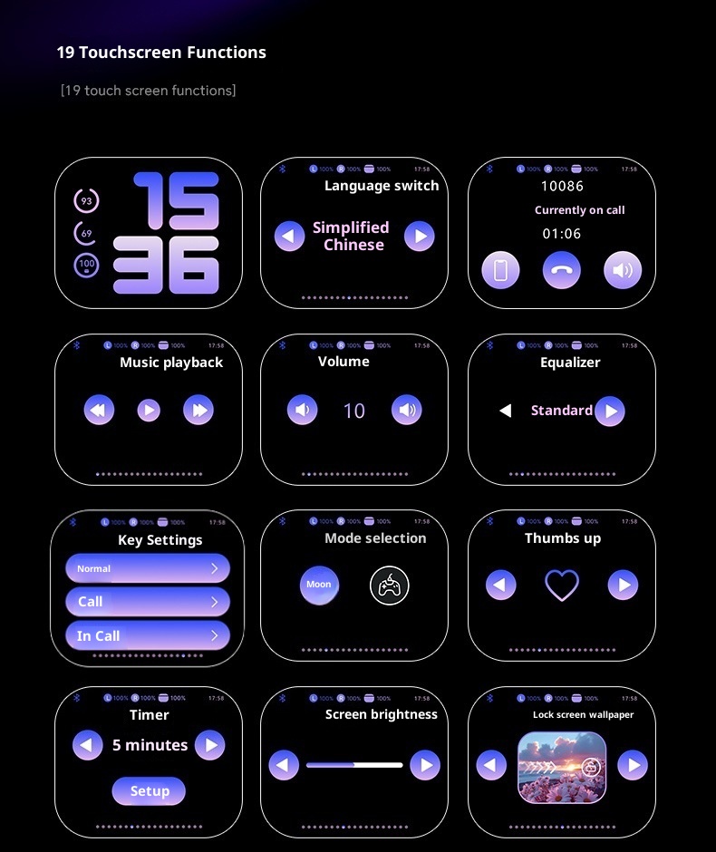 3c 2025 New Cross-Border AI Smart Translation In-Ear Long Battery Life Noise Cancelling Sports Bluetooth Wireless Earbuds_voghion.com
