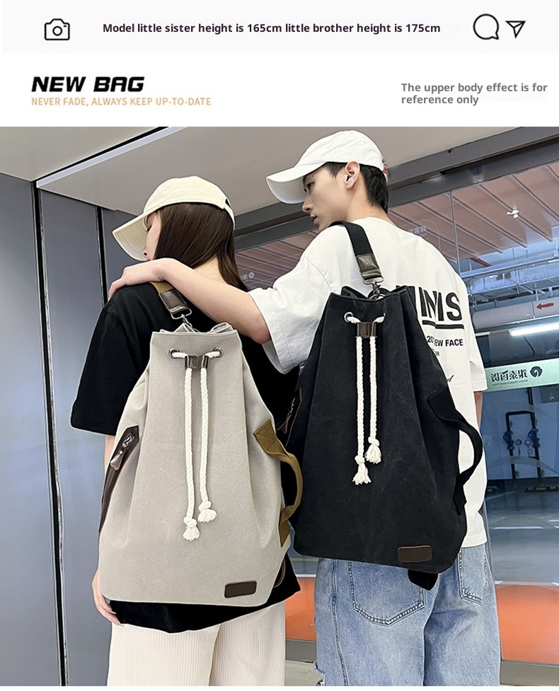 ActiveGo Large Capacity Bucket 2023 New Simple Sports Gym Men's Bag Japanese Style Casual Outdoor Backpack_voghion.com