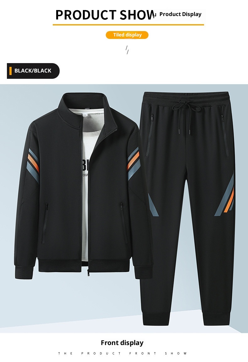 001 New Main Pomotion Sping And Autumn Tendy Band Youth Set Men's Casual Loose Sweatshit Couple Running Spots_voghion.com