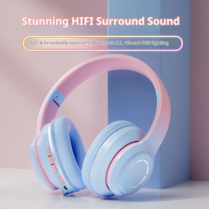3c Nuovo caldo auricolare Bluetooth a colori sfumati wireless regalo cuffie pieghevoli all'ingrosso_voghion.com
