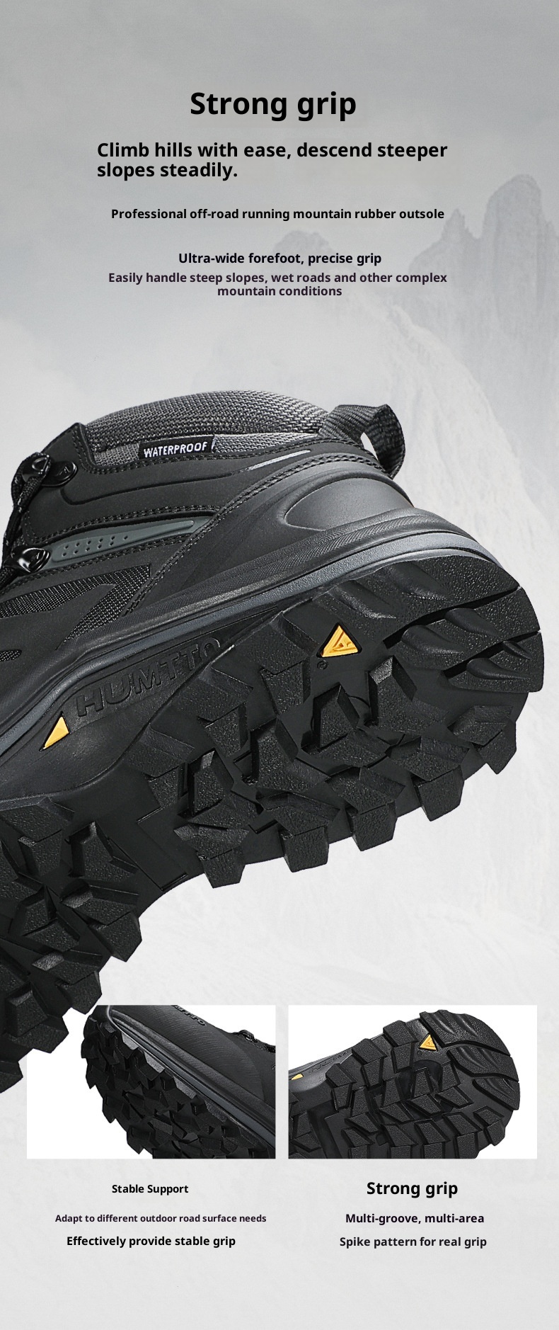 ShoeGlobe Hantu Outdoor Hiking Men, Autumn And Winter New High-top Anti-slip Waterproof Cushioning Wear-resistant Breathable_voghion.com