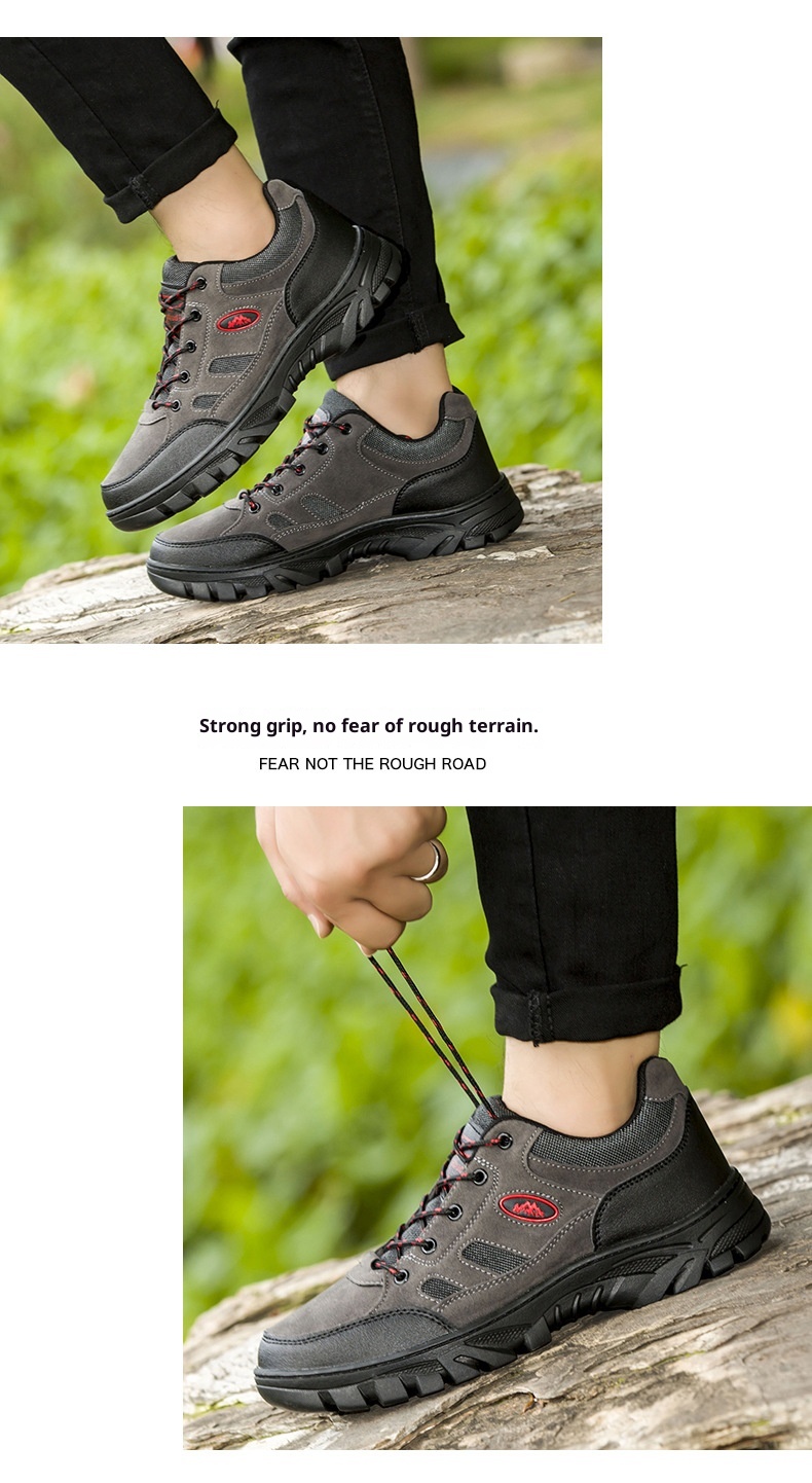 Chaussures de randonnée ShoeGlobe pour hommes, toutes saisons, à semelle large, antidérapantes, imperméables et résistantes à l'usure. Idéales pour les voyages et le travail._voghion.com