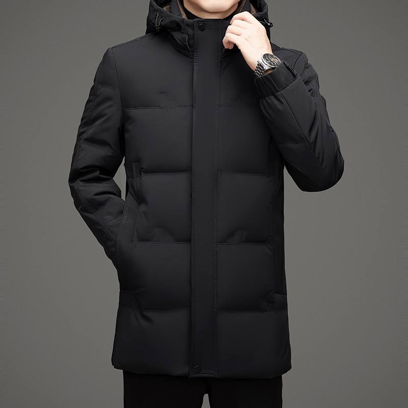 boy Daikumen Thickened 2025 Winter New Mid-Length Outdoor Hooded Down Jacket Men's Clothing_voghion.com