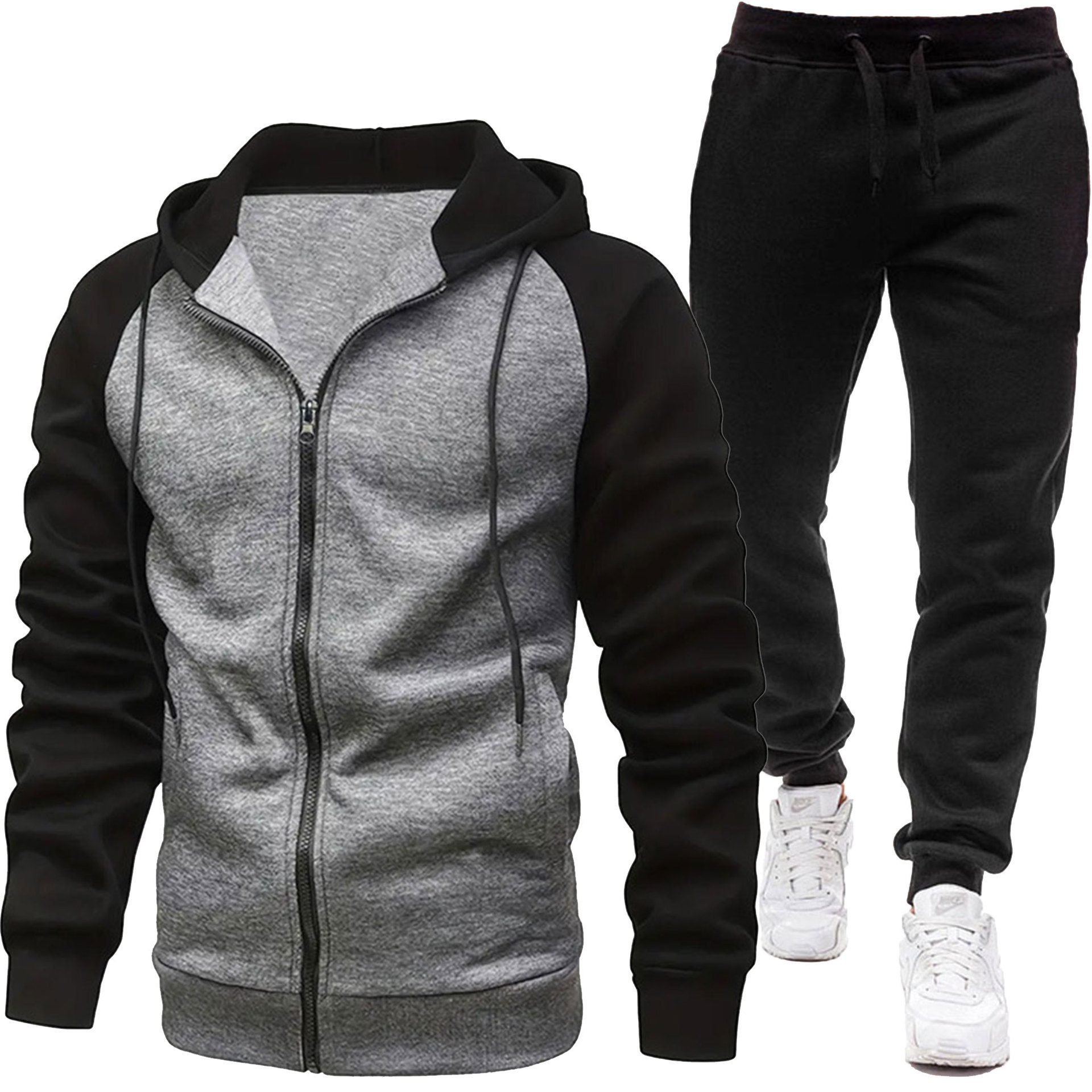001 Cross-Border New Men's Jacket Autumn Winter European And American Color Block Fashion Raglan Sleeve Casual Sweatshirt_voghion.com