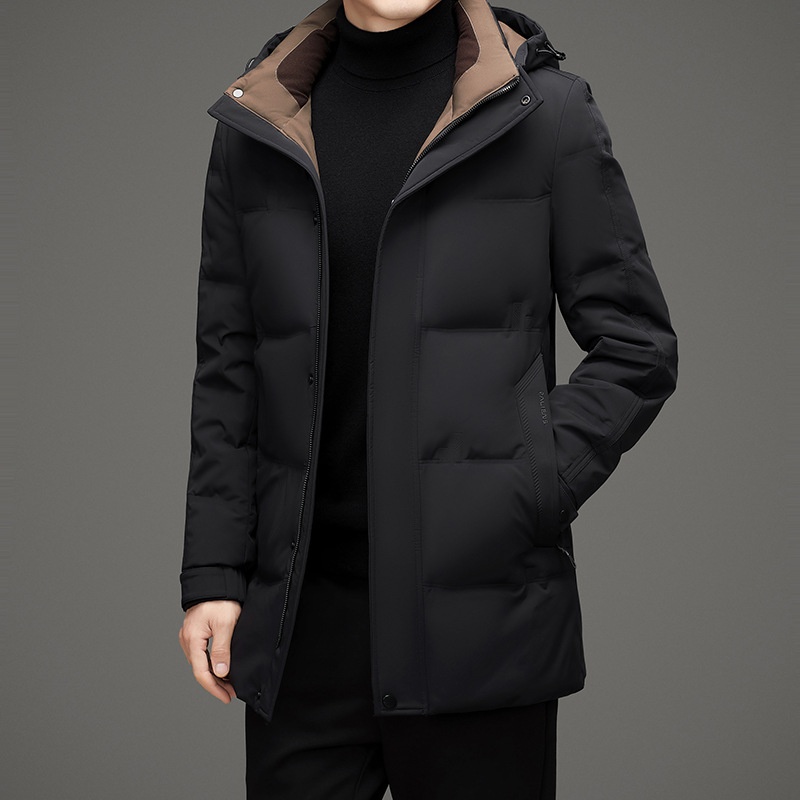 boy Daikumen Thickened 2025 Winter New Mid-Length Outdoor Hooded Down Jacket Men's Clothing_voghion.com