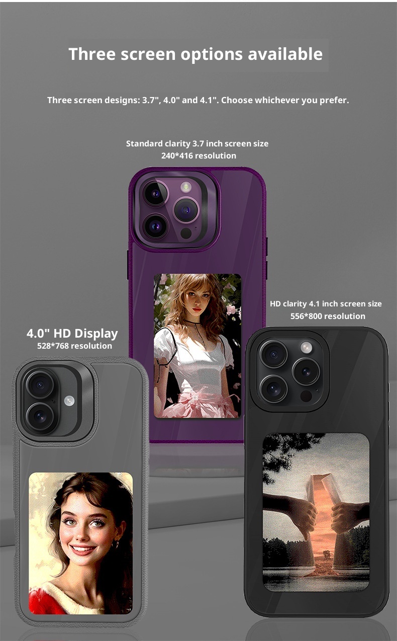 TechGlobe Vierfarben-Tinte, kompatibel mit iPhone 16 Standglas, 15 Pro Max Bildschirmprojektions-Handyhülle_voghion.com