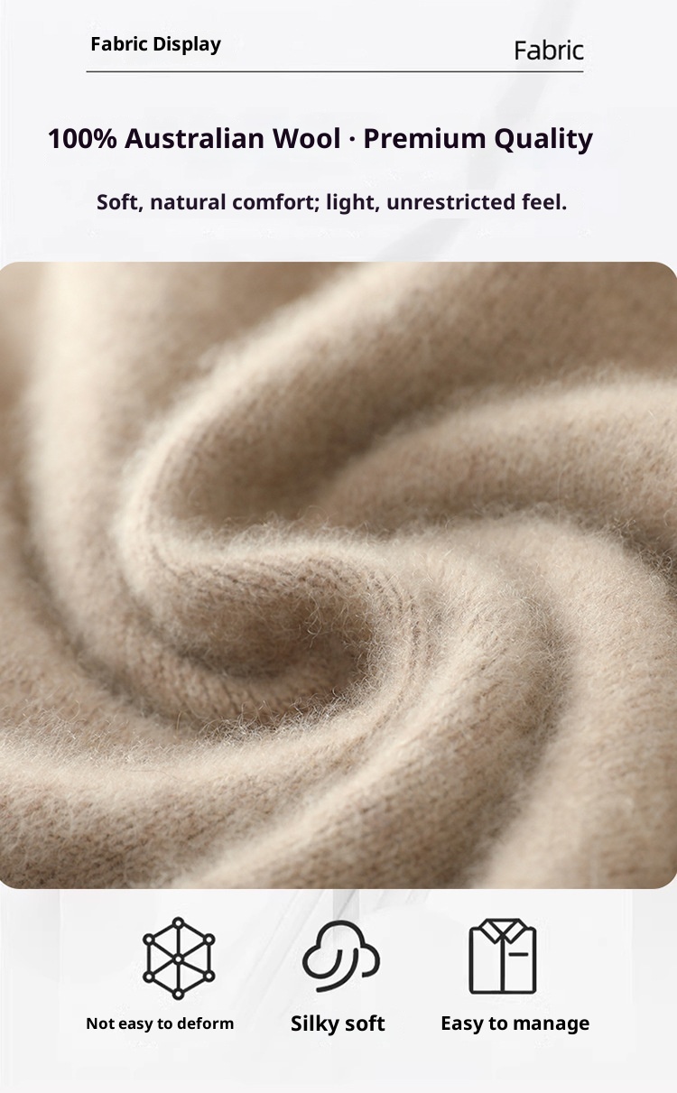 boy Boy Boy 100% Pure Wool Sweater For Men, Half Turtleneck, Thickened Business Cashmere Sweater, Loose Knitted Base Shirt_voghion.com