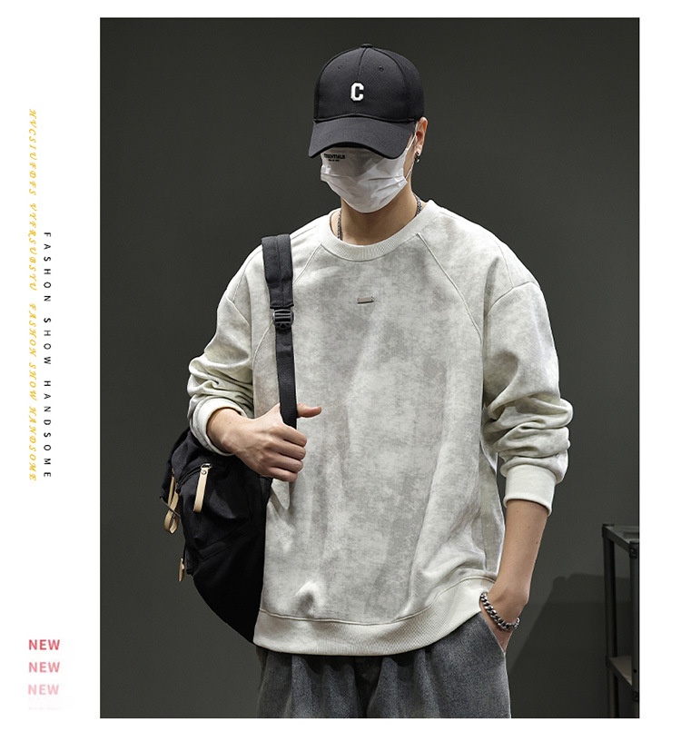 Maglietta a maniche lunghe alla moda in stile americano per uomo, 2025, nuova felpa da uomo di alta qualità, strato di base largo per giovani, per primavera e autunno_voghion.com