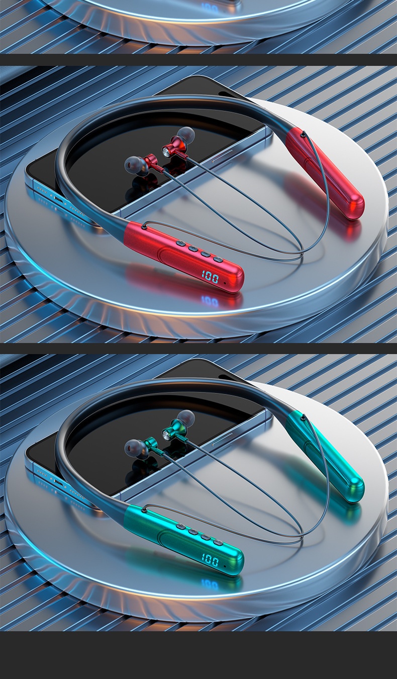 3c 2023 Nuove cuffie Bluetooth da gioco wireless con fascia da collo e display digitale, batteria a lunga durata, universali per tutti_voghion.com