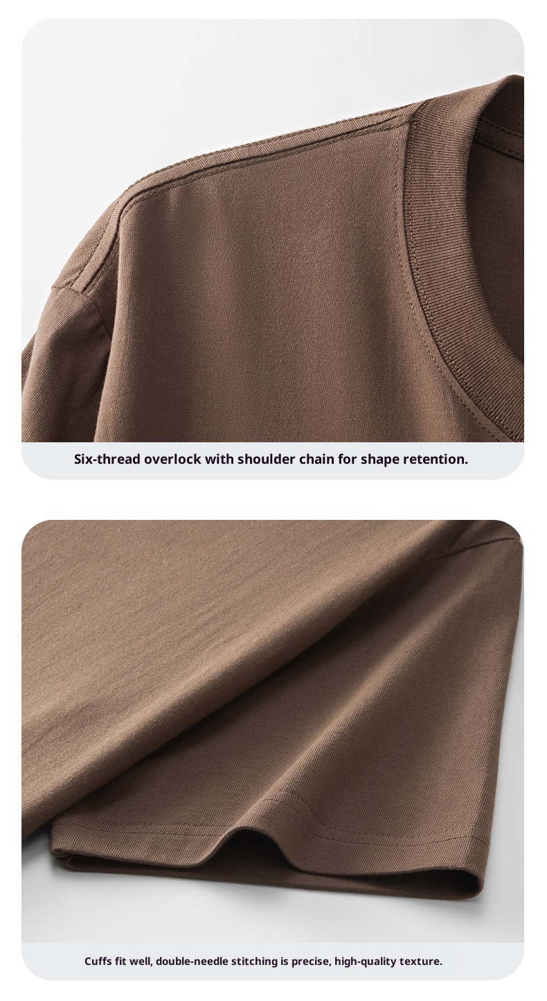 Maglietta bianca da uomo a maniche corte in puro cotone Xinjiang 230g, selezione Boy Premium, 2025_voghion.com