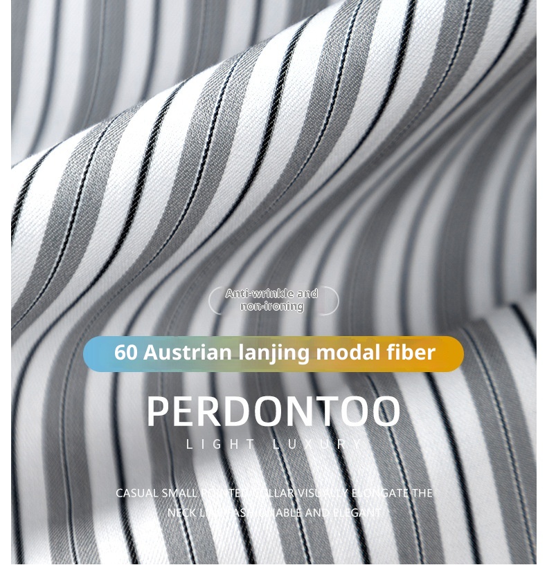 ForMen Urban Light Austrian Lenzing Modal Striped Shirt Men's High-end Business Silky Formal Wear Non-iron_voghion.com