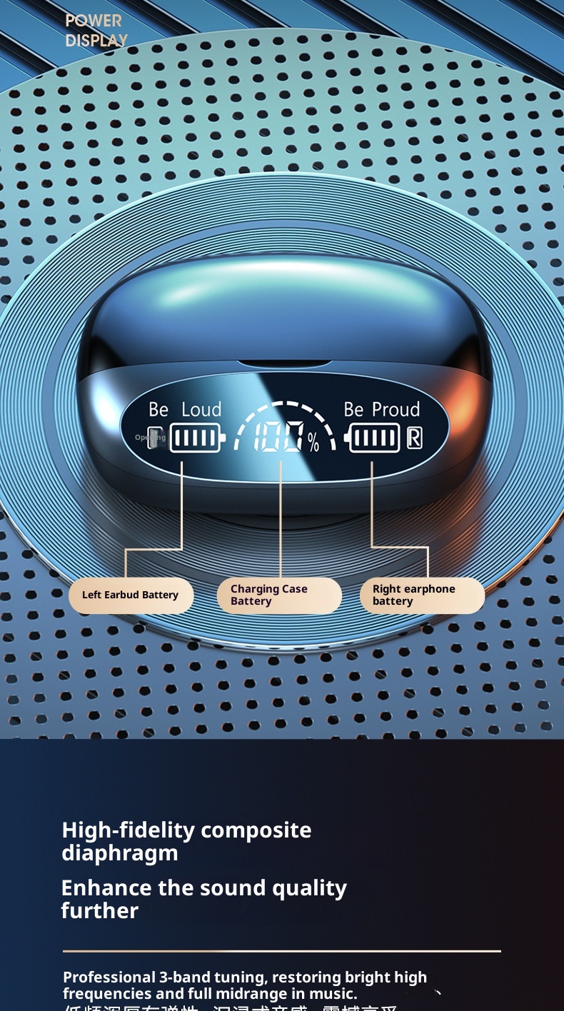 3c M9 Cross-Border New Wireless Bluetooth TWS In-Ear Long Battery Life High Sound Quality Huaqiangbei Earbuds Wholesale_voghion.com