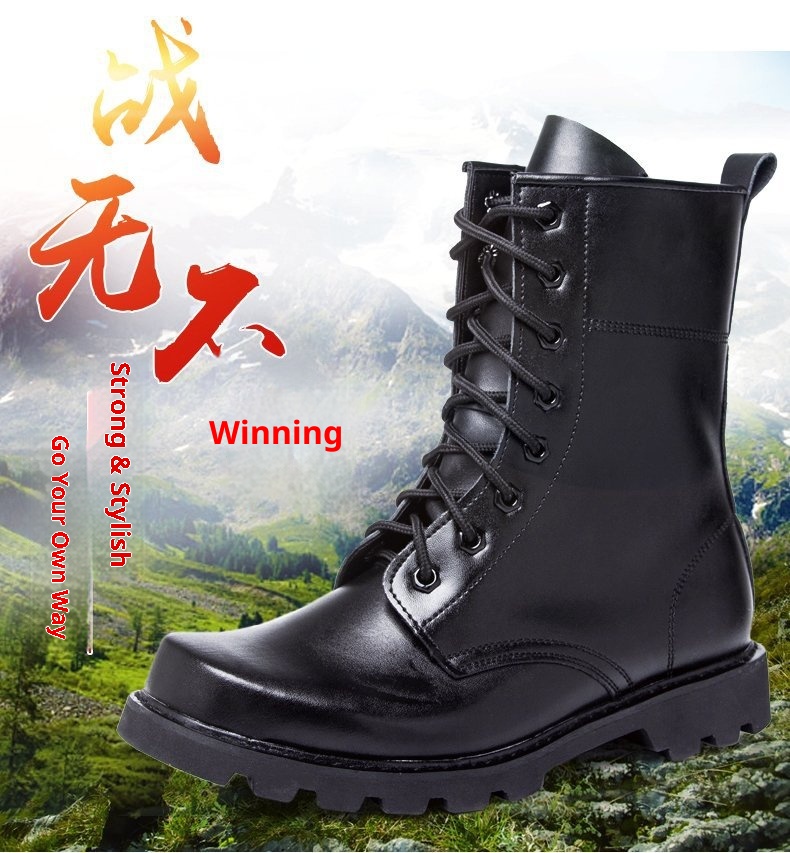 ShoeGlobe Scarpe da trekking alte da combattimento e sicurezza per esterni Stivali da lavoro in pelle Antiscivolo Arrampicata Resistente all'usura Impermeabile Trekking_voghion.com
