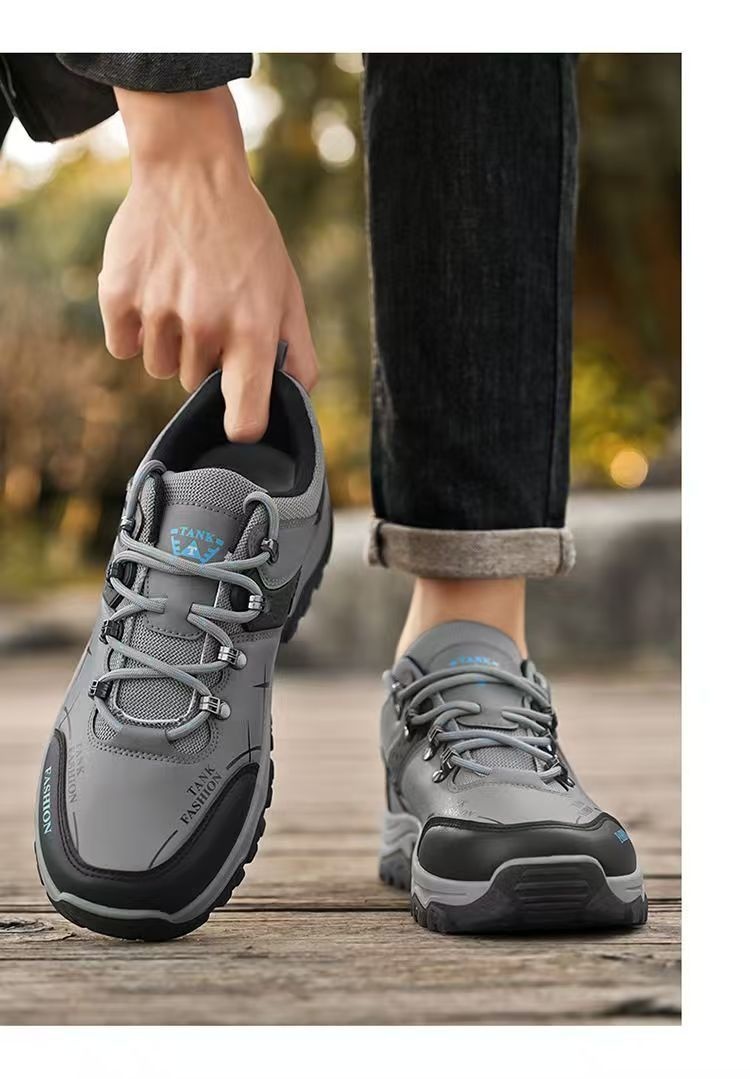 ShoeGlobe Men's 2025 Spring New Labor Protection Sports Hiking Waterproof Non-slip Wear-resistant Outdoor Low-top Casual Shoes For_voghion.com