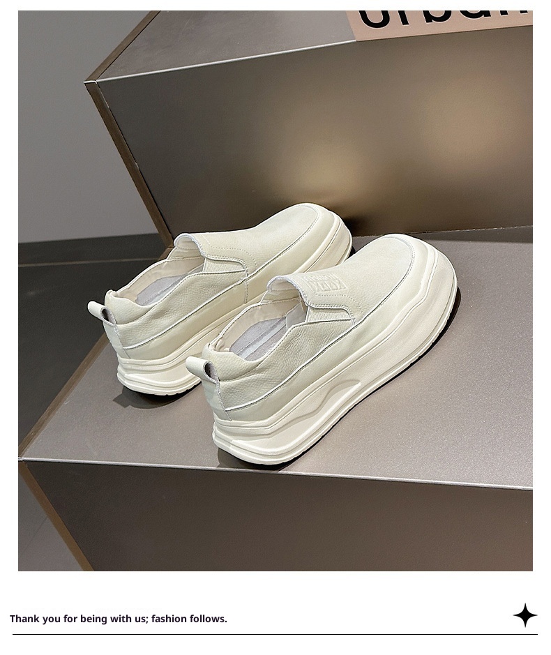 Mocassins retrô de couro genuíno para mulheres, modelo 2025, com sola grossa, estilo britânico, versáteis e fáceis de calçar para primavera e outono._voghion.com
