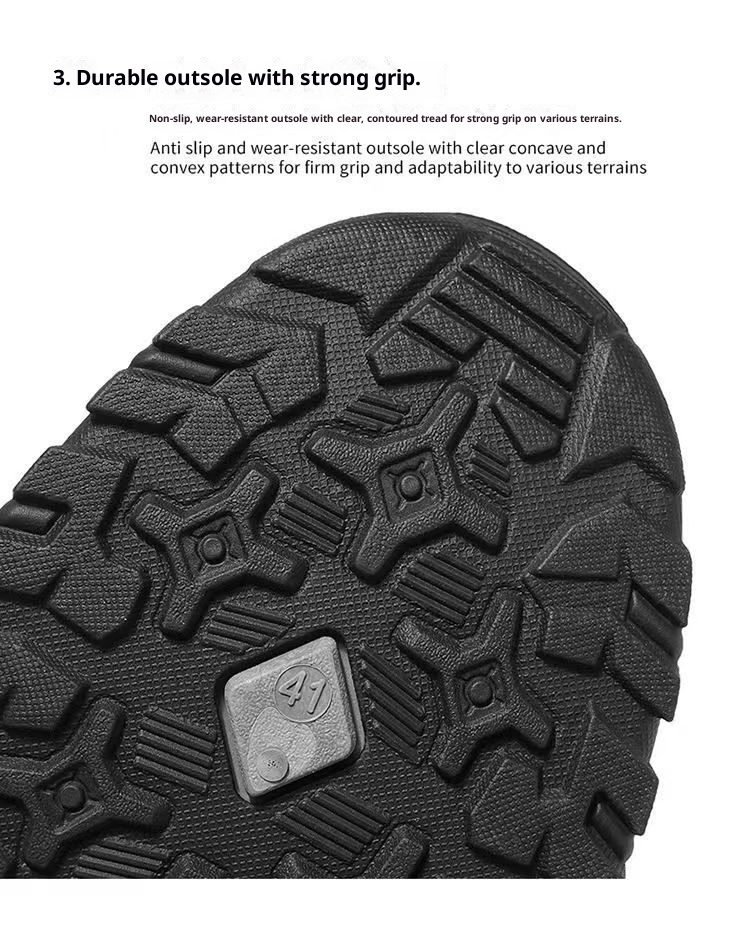 ShoeGlobe Men's 2025 Spring New Labor Protection Sports Hiking Waterproof Non-slip Wear-resistant Outdoor Low-top Casual Shoes For_voghion.com