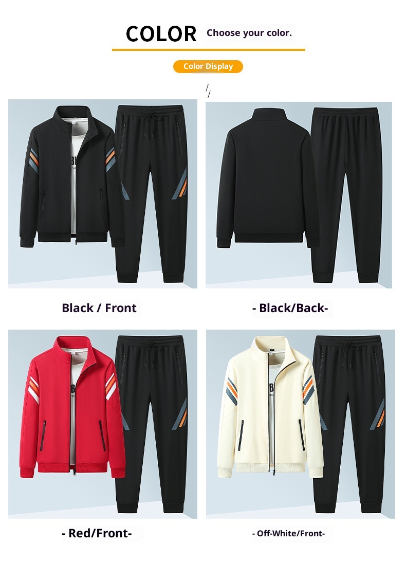 001 New Main Pomotion Sping And Autumn Tendy Band Youth Set Men's Casual Loose Sweatshit Couple Running Spots_voghion.com