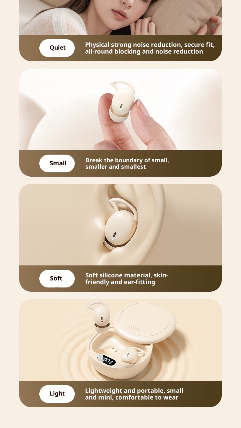 3c M73 Cross-Border Hot-Selling Wireless Bluetooth In-Ear Mini Digital Display Long Battery Life Sleep Noise Cancelling_voghion.com