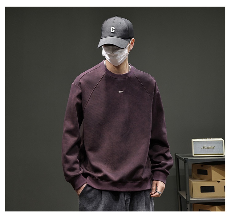 Maglietta a maniche lunghe alla moda in stile americano per uomo, 2025, nuova felpa da uomo di alta qualità, strato di base largo per giovani, per primavera e autunno_voghion.com