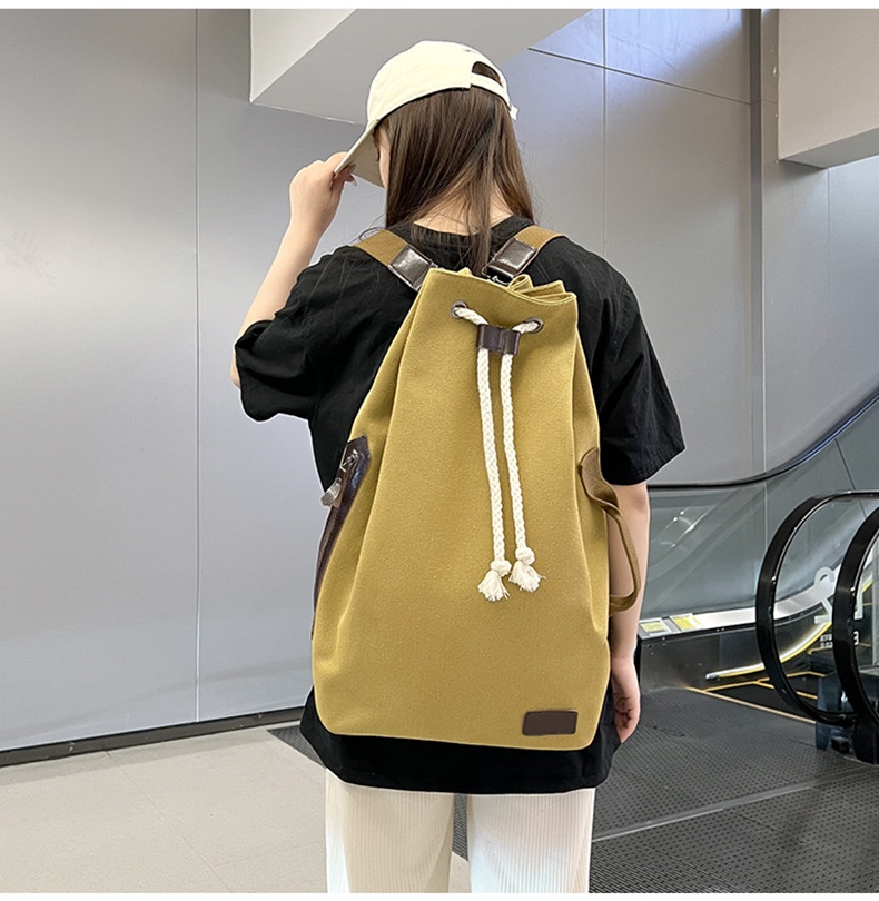 ActiveGo Large Capacity Bucket 2023 New Simple Sports Gym Men's Bag Japanese Style Casual Outdoor Backpack_voghion.com