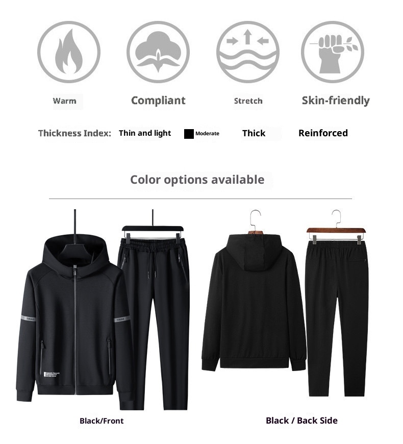 001 Cardigan con cappuccio spesso foderato in pile, di alta qualità, per uomo, autunno inverno, nuovo, casual, sportivo, taglie forti_voghion.com