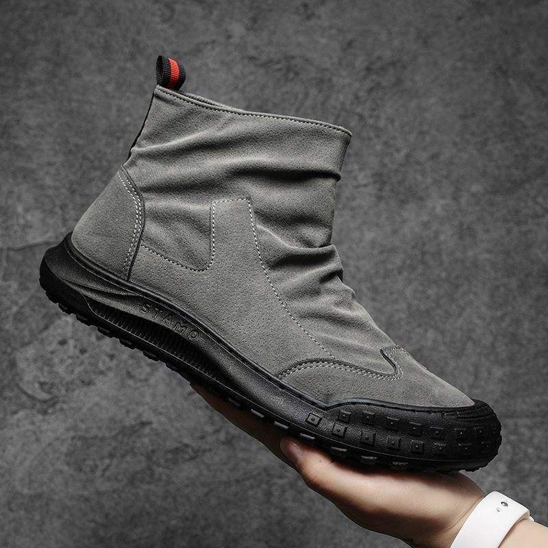 ShoeGlobe Labor Protection Autumn Waterproof Non-Slip Construction Site Outdoor Hiking Men's Work Sports Shoes Martin Boots_voghion.com