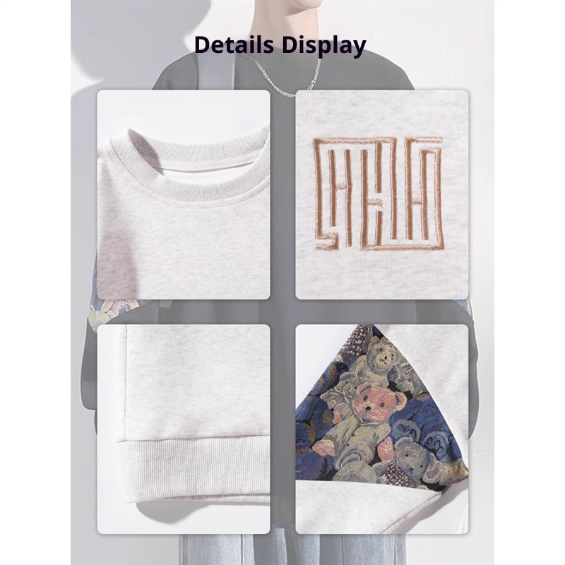 boy Embroidered Chinese Style Sweatshirt Long Sleeve T-Shirt Men's Spring Autumn 2023 New Pullover Trendy Brand Crew Neck_voghion.com
