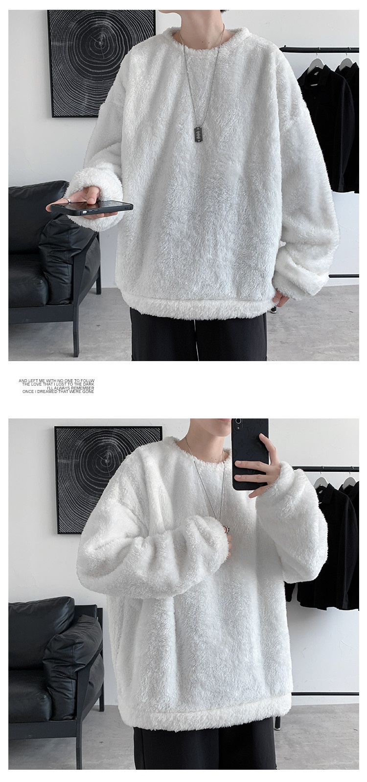 boy Y25Pexrozna Trendy Brand Autumn Winter Couple Lamb Wool Men Fleece Warm Round Neck Sweatshirt Loose Jacket_voghion.com