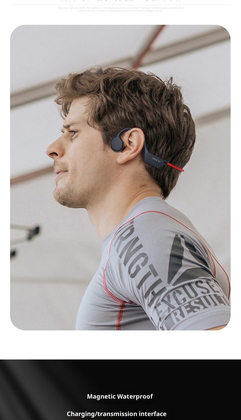 3c X7 Bone Conduction Wireless Non-In-Ear Sports Running Waterproof Over-Ear Bluetooth 5.3 Earphones_voghion.com