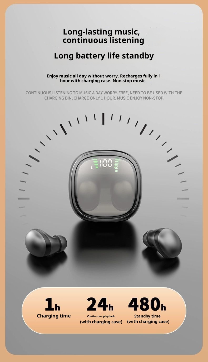 3c Sleep Bluetooth Earbuds True Wireless New Mini Ultra Small No Flashing Light Noise Cancelling In-Ear Unisex Earphones_voghion.com