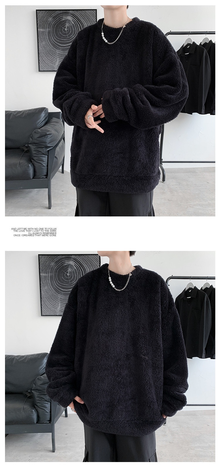 boy Y25Pexrozna Trendy Brand Autumn Winter Couple Lamb Wool Men Fleece Warm Round Neck Sweatshirt Loose Jacket_voghion.com