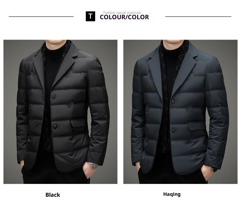 Chaqueta de plumón de pato para hombre, estilo casual y cálido, ideal para el invierno._voghion.com