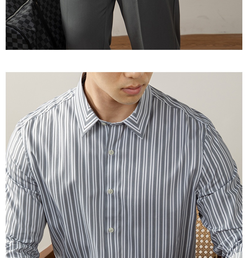 ForMen Urban Light Austrian Lenzing Modal Striped Shirt Men's High-end Business Silky Formal Wear Non-iron_voghion.com