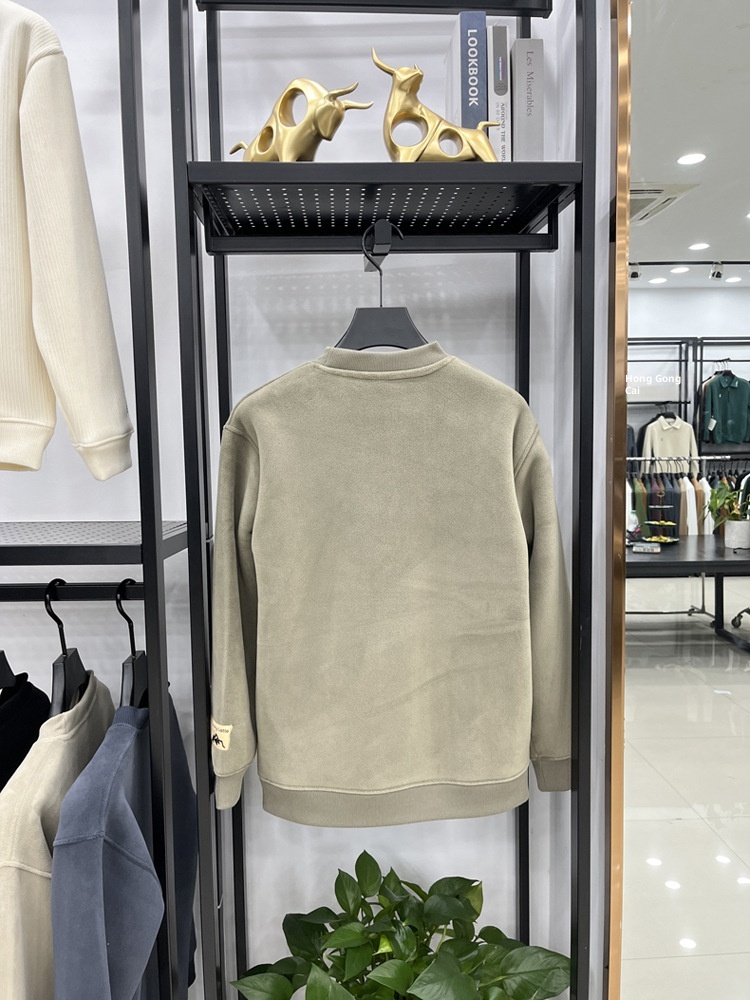 Felpa invernale da uomo con fodera in pile autoriscaldante, spessa, antifreddo, con scollo rotondo, [lana di alpaca] Bestseller_voghion.com