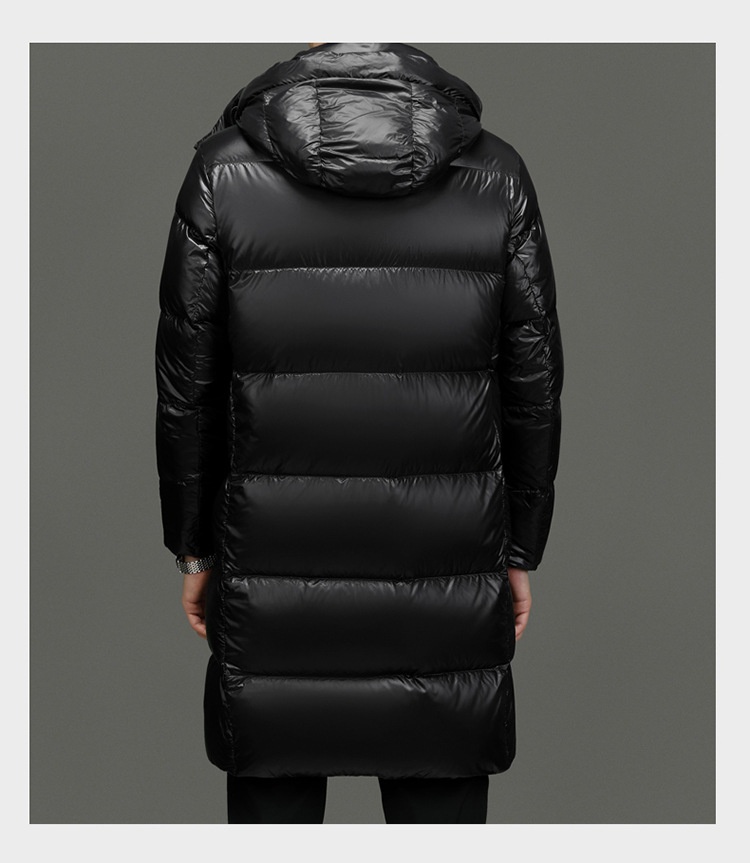 boy High-end Black Gold White Goose Thickened Down Jacket Winter Mid-length Casual Cold-proof Warm Coat Men's Trendy_voghion.com