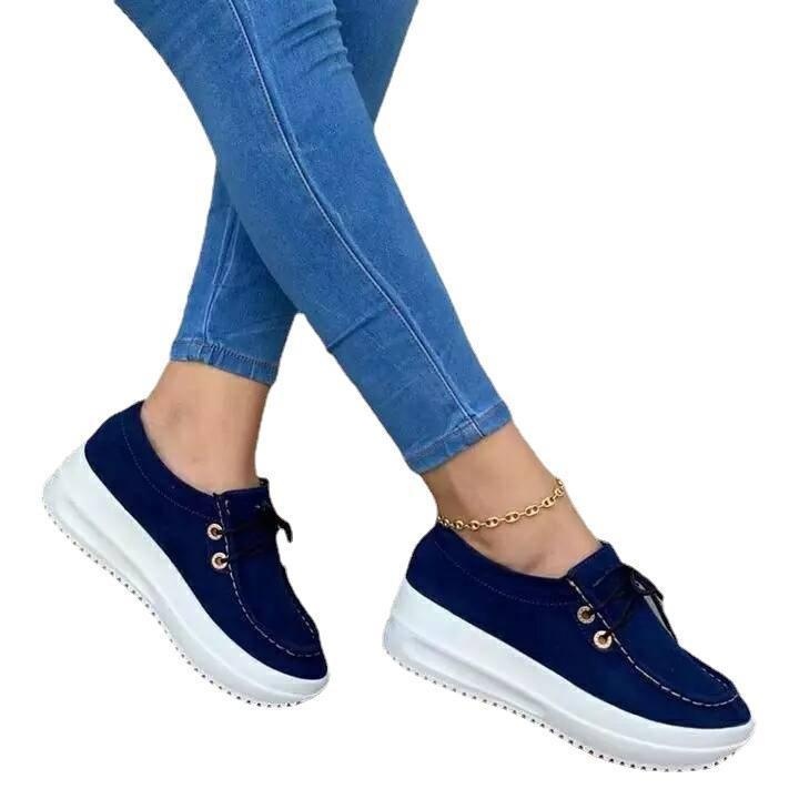 Chaussures de sport décontractées pour femmes, grandes tailles, à lacets, semelle épaisse, style européen et américain, pour le printemps et le commerce extérieur._voghion.com