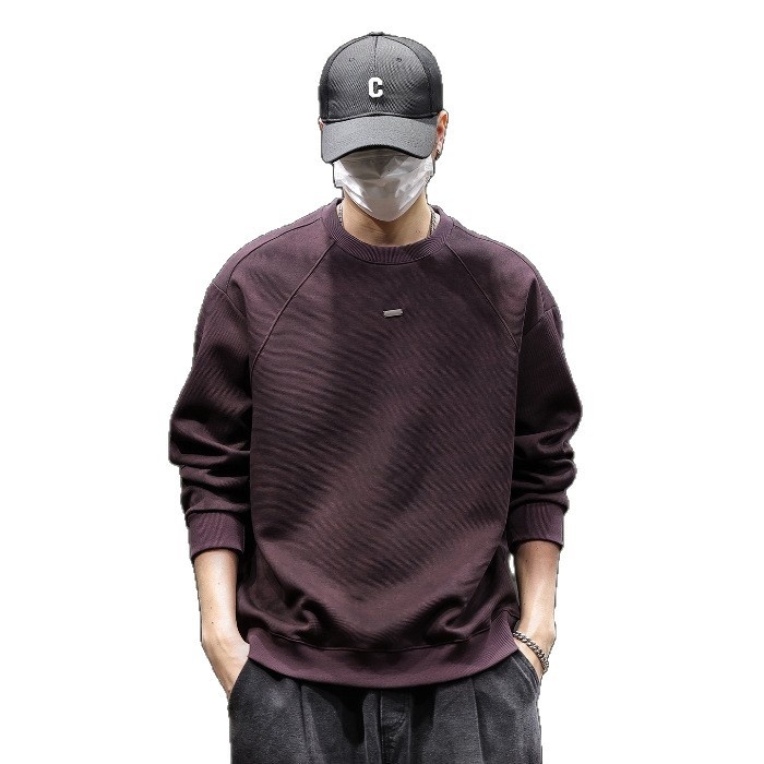 Maglietta a maniche lunghe alla moda in stile americano per uomo, 2025, nuova felpa da uomo di alta qualità, strato di base largo per giovani, per primavera e autunno_voghion.com