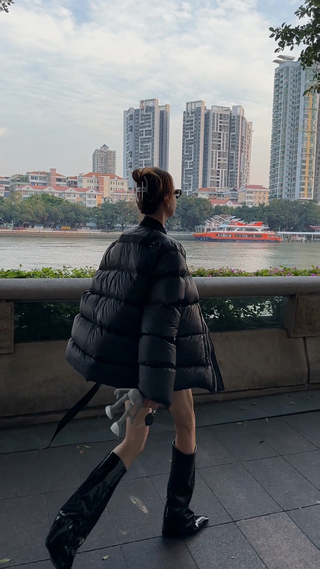 Doudoune homme SUBHUMAN, couleur unie, fermeture éclair, coupe ample, légère et chaude._voghion.com