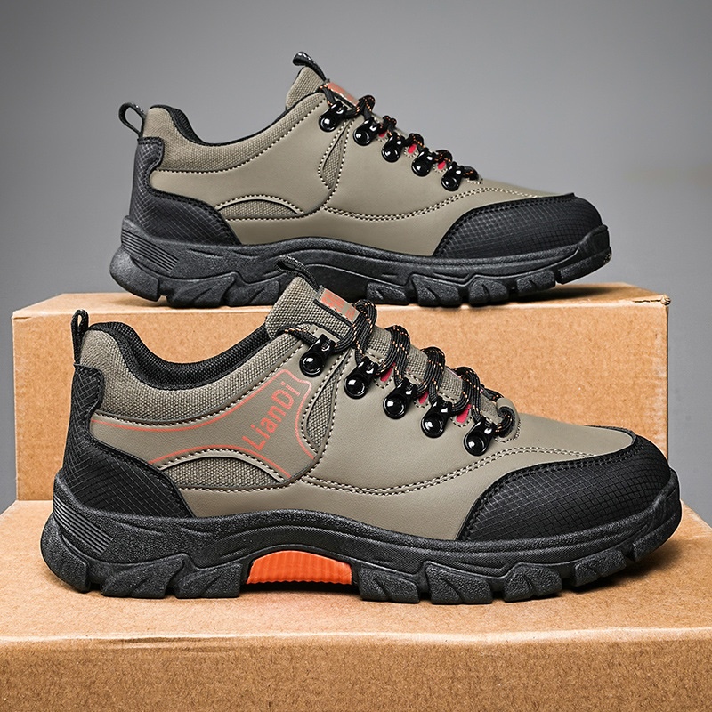 ShoeGlobe Safety 2024 Winter New Outdoor Hiking Non-Slip Trendy Men's Casual Thick-Soled Retro Work Shoes_voghion.com