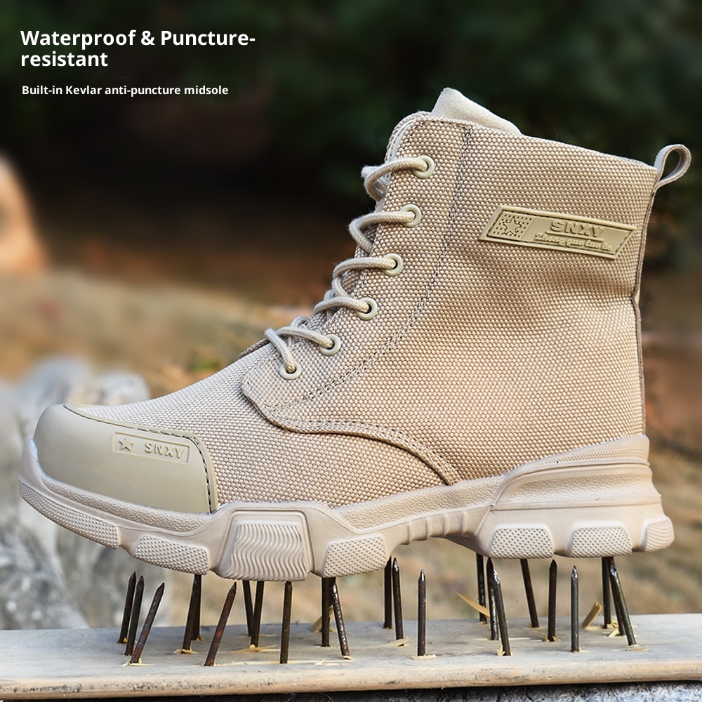 ShoeGlobe Outdoor Ultra-Light Waterproof Puncture-Resistant Training Boots For Men, Non-Slip, Windproof, Sandproof Desert Boots,_voghion.com